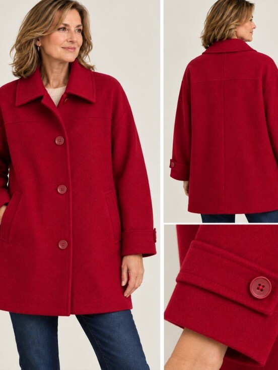 Pendleton Jackets & Blazers - Pendleton Red 100% Wool Coat Medium Classic Relaxed Fit